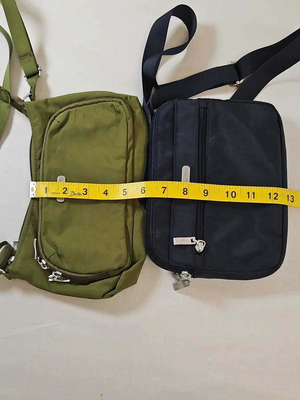 Baggallini set of 2 Crossbody Shoulder Bags - Olive Green & Black
